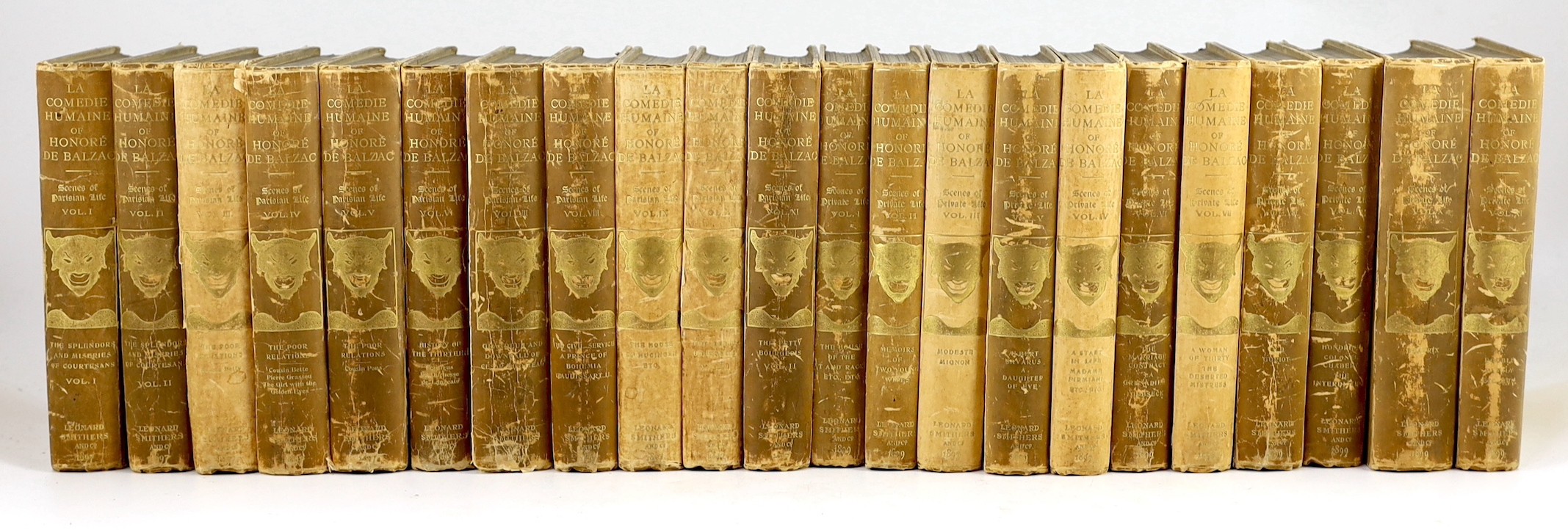 Balzac-Honore de - La Comedie Humaine ... (translated from the French) comprising: Scenes of Parisian Life (11 vols) & Scenes of Private Life (11 vols). Limited Editions. num. mounted plates (with captioned guards); publ